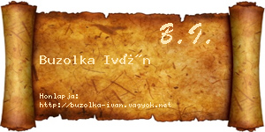 Buzolka Iván névjegykártya